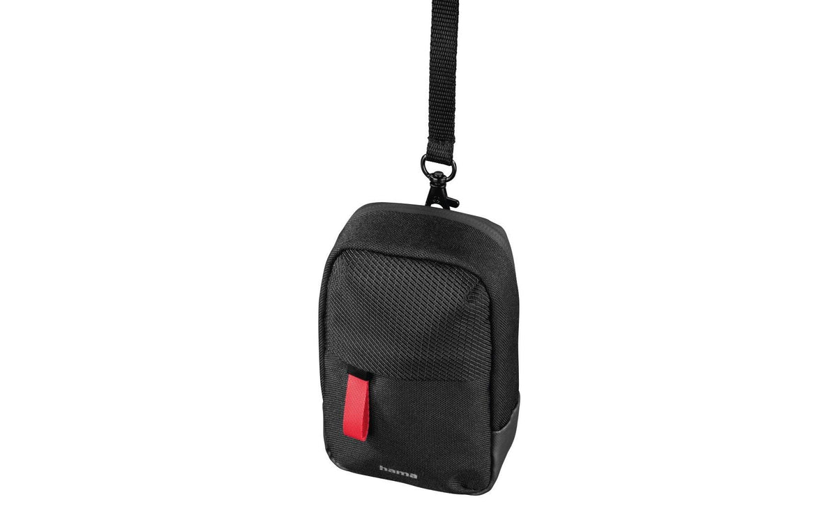 Hama Matera Kompaktes Etui – Polyester – Schwarz – Innenmasse 75 × 45 × 130 mm