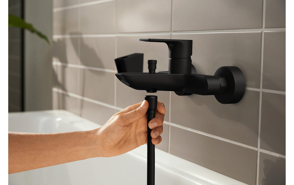 Hansgrohe Rebris E Einhebel-Wannenmischer – 218 × 245 × 114 mm, Keramik/Metall, Mattschwarz