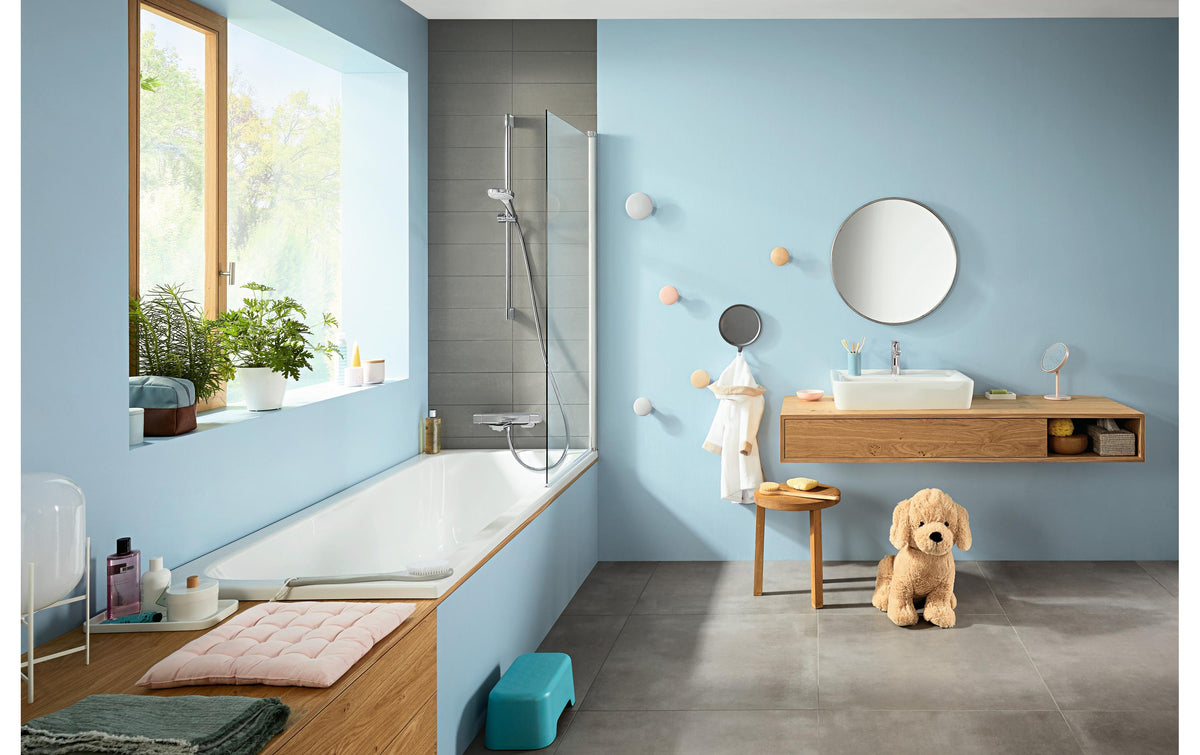 Hansgrohe Handbrause Croma Select S – Ø11 cm, Kunststoff, Wandmontiert, Chrom/Weiss