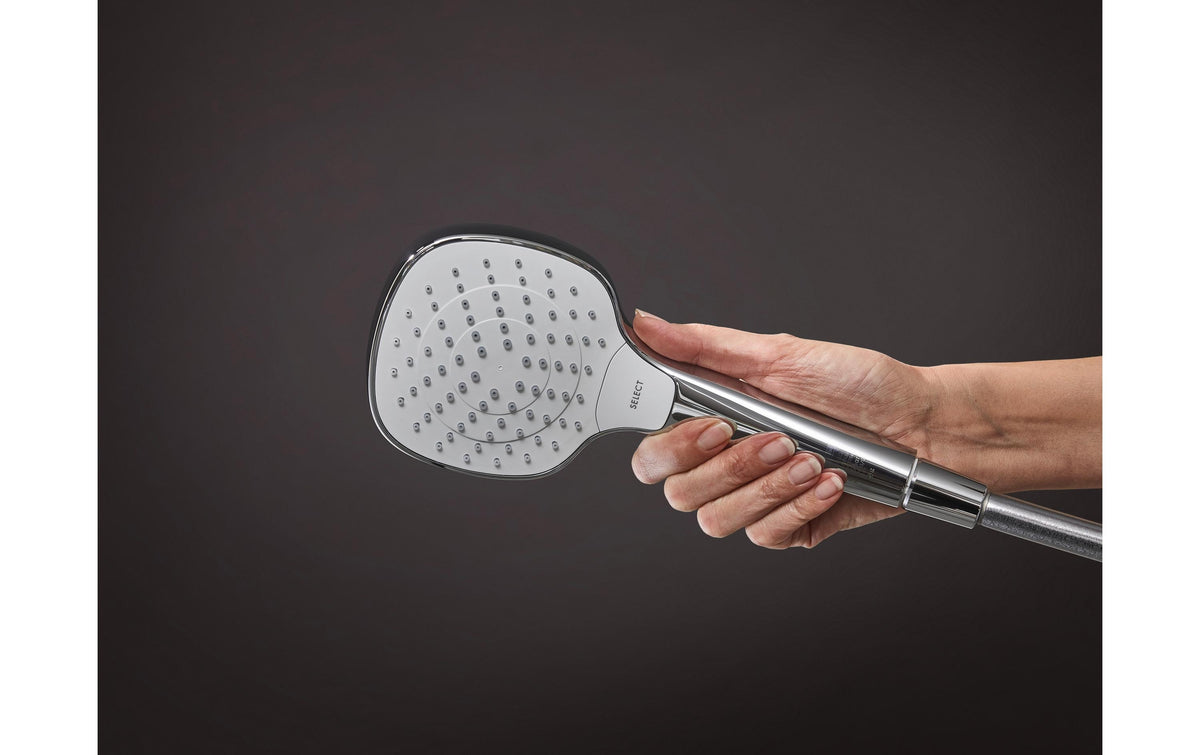 Hansgrohe Handbrause Croma Select E – 11 cm, Kunststoff, Wandmontiert, Chrom/Weiss