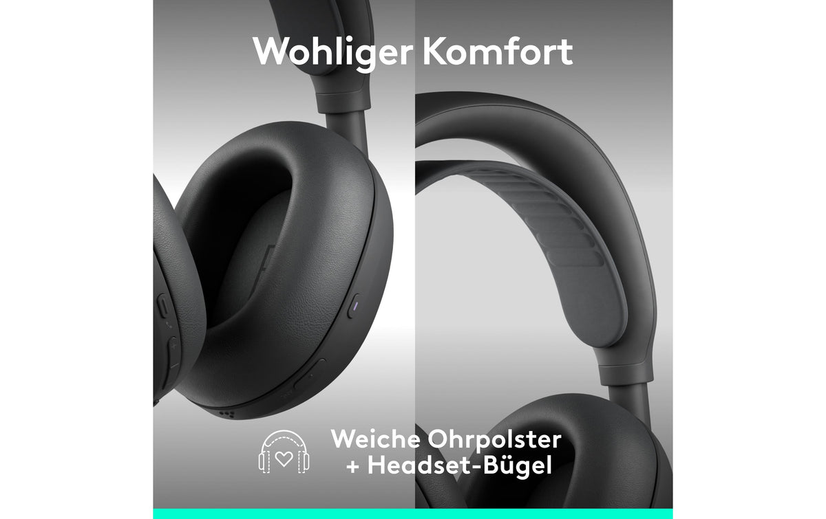 Logitech Zone Vibe Pro Office-Headset – Over-Ear, Stereo, BT, ANC, Graphit