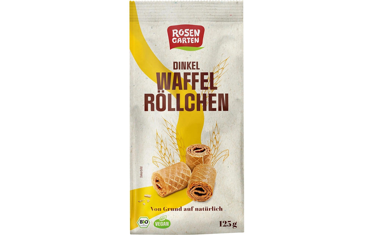 Rosengarten Dinkel-Waffelrölchen Natur, bio, vegan – 125 g
