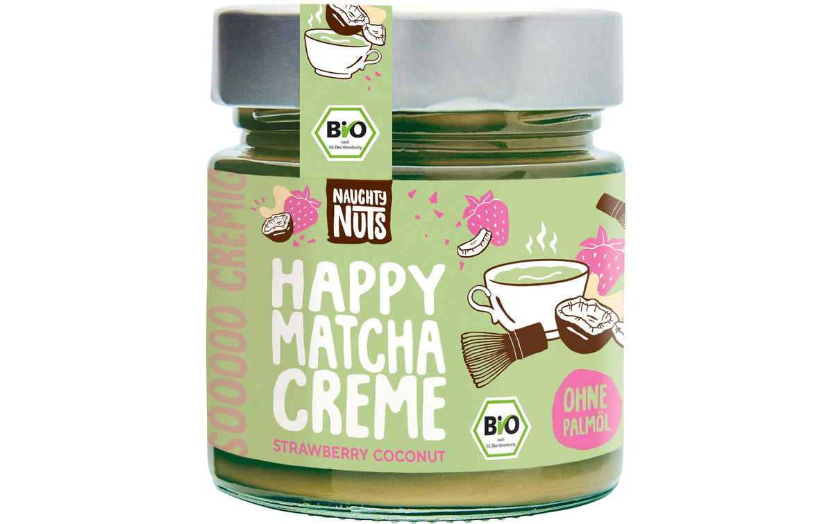 Naughty nuts Happy Matcha Creme – Nusscreme, Matcha, bio, vegan – 250 g