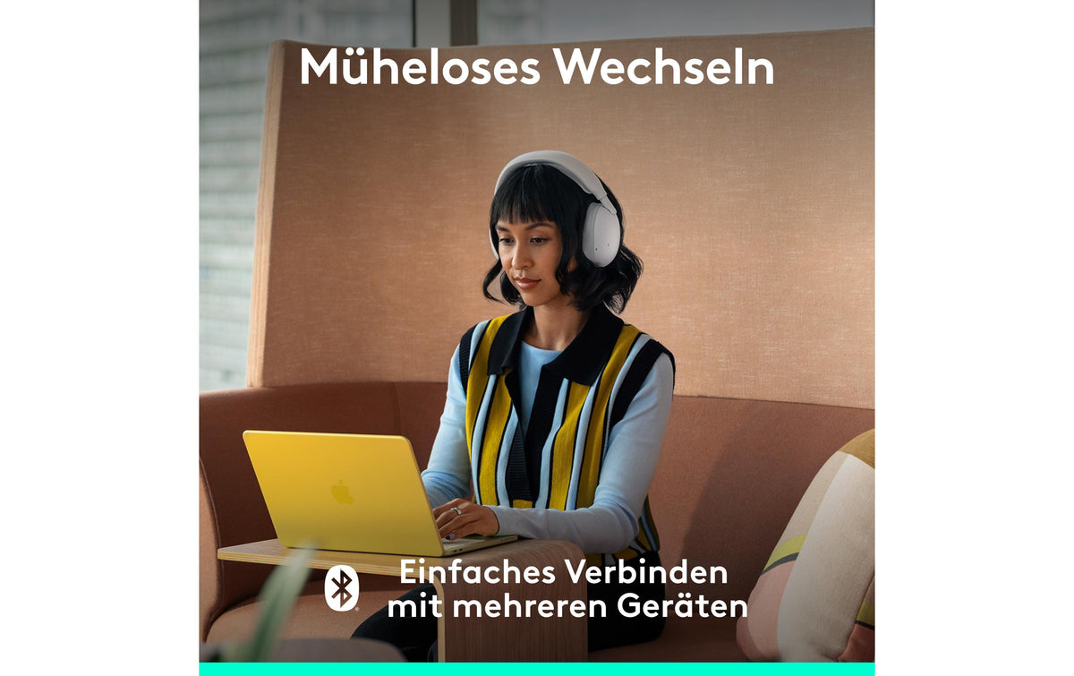 Logitech Zone Vibe Pro Office-Headset – Over-Ear, Stereo, BT, ANC, Weiss