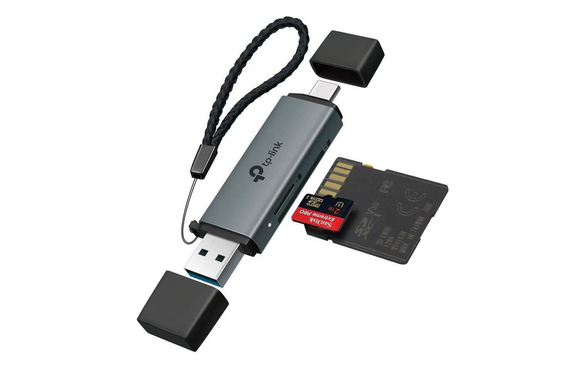 TP-Link USB-Kartenleser USB-C/USB-A – SD/microSD – USB 3.1 (200 Mbit/s) – Schwarz – für Android, iOS und mehr