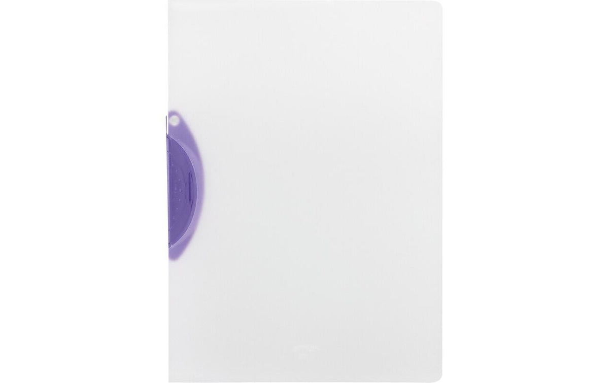Kolma easy Plus Klemmhefter für A4, Kunststoff, lila/transparent – transparenter Vorderdeckel – bis 30 Blatt –