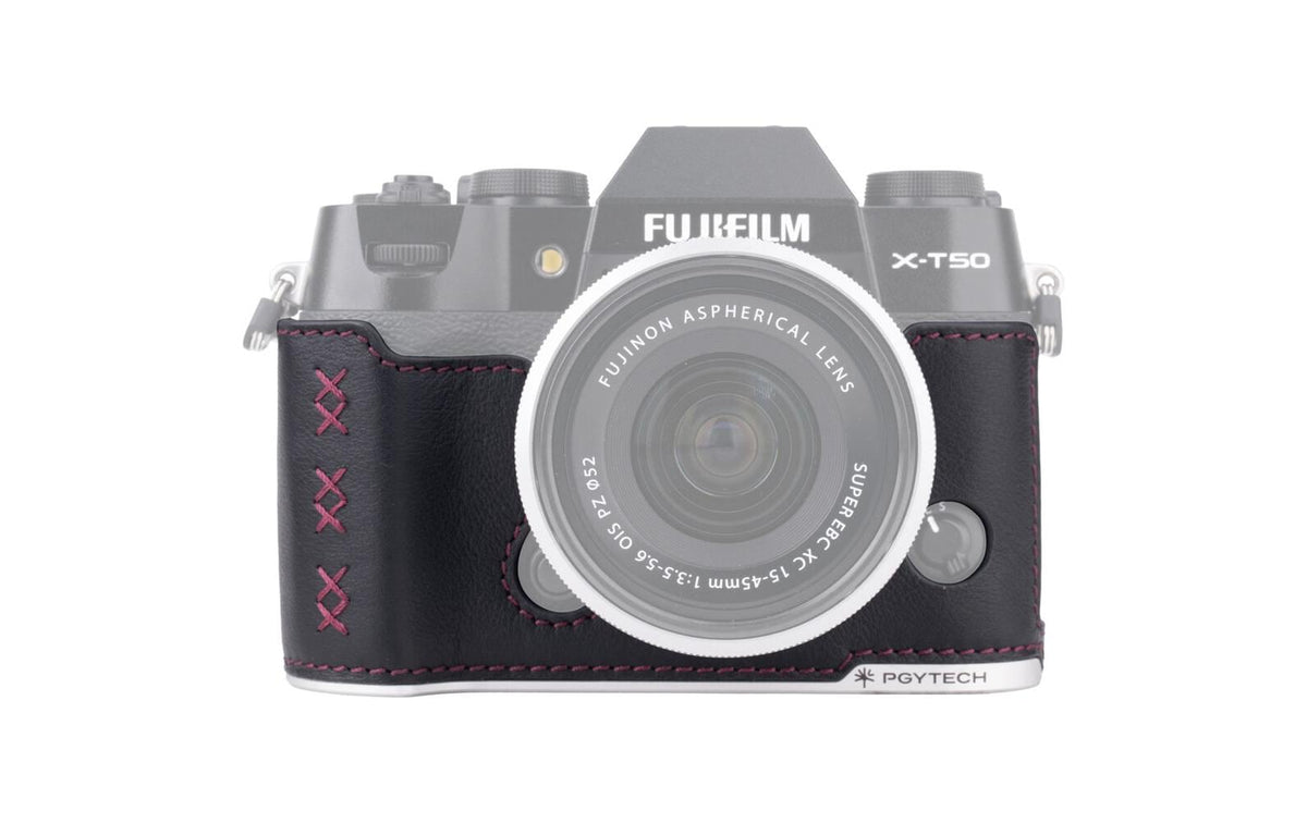 PGYTECH Kamerahülle – Mikrofaser, mit Schulterriemen, Speicherkartenfächer – für FUJIFILM X-T50 – Schwarz