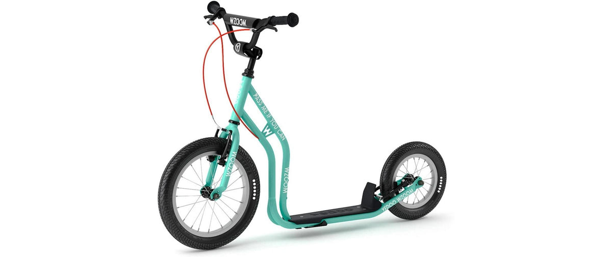 Yedoo Scooter Wzoom – Handbremse, Ständer, Luftreifen, 100 kg max. – 56×90×122 cm – ab 6 Jahren – Stahl – türkis