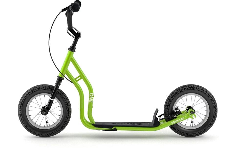 Yedoo Scooter One – höhenverstellbarer Lenker, Handbremse, Luftreifen – 54 × 76 × 113 cm – ab 4 Jahren – grün
