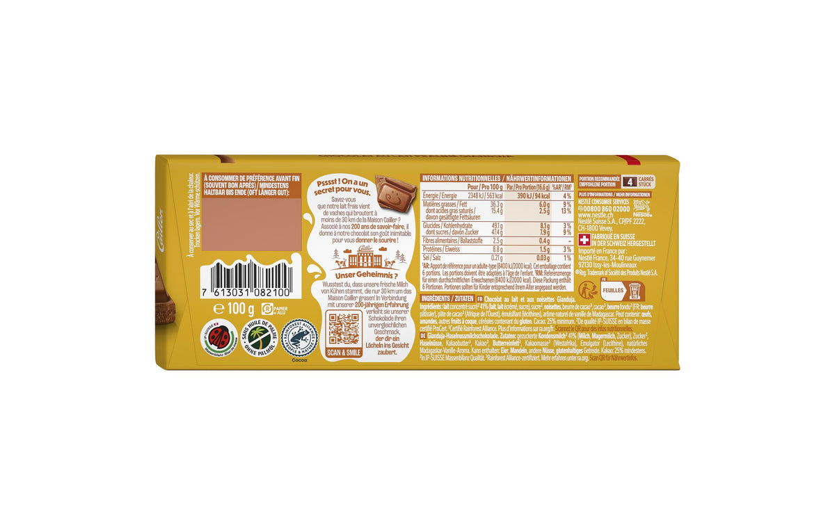 Cailler Dessert – Milchschokolade – 100 g