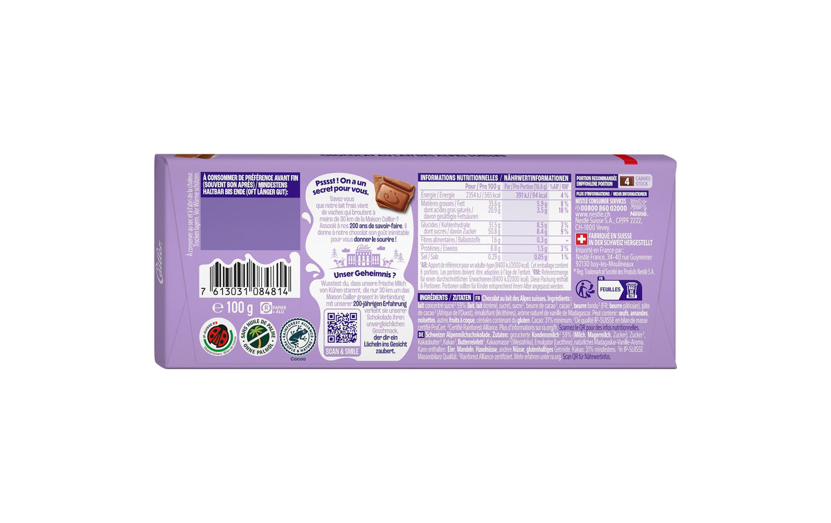 Cailler Schokolade – Milch – 100 g
