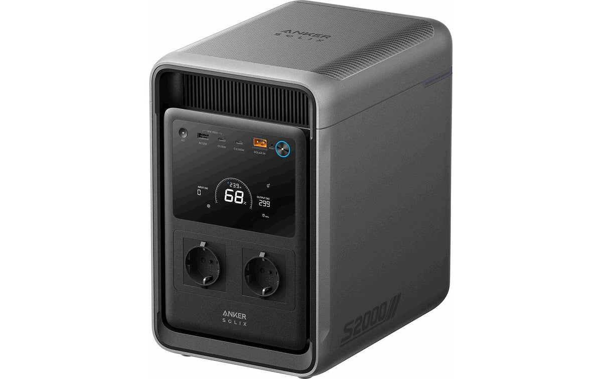 Anker SOLIX S2000 – Powerstation, 2000 Wh, 1500 W AC, Solarladefähig