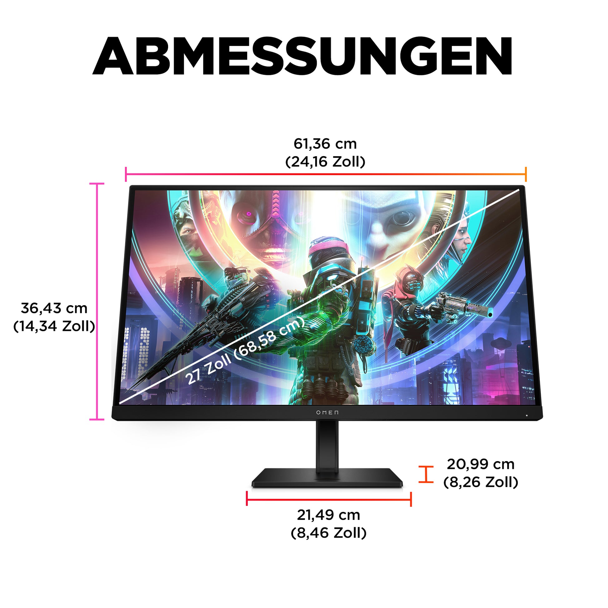 HP Omen – Monitor, 27", 2560 × 1440 (WQHD), 240 Hz