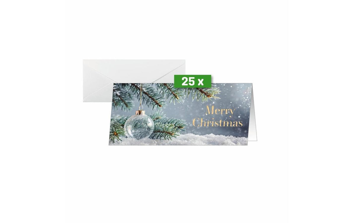 Sigel Weihnachtskarten – DL, mit Couvert, Karton 250 g/m², Snow Idyll, mehrfarbig – 25 Sets