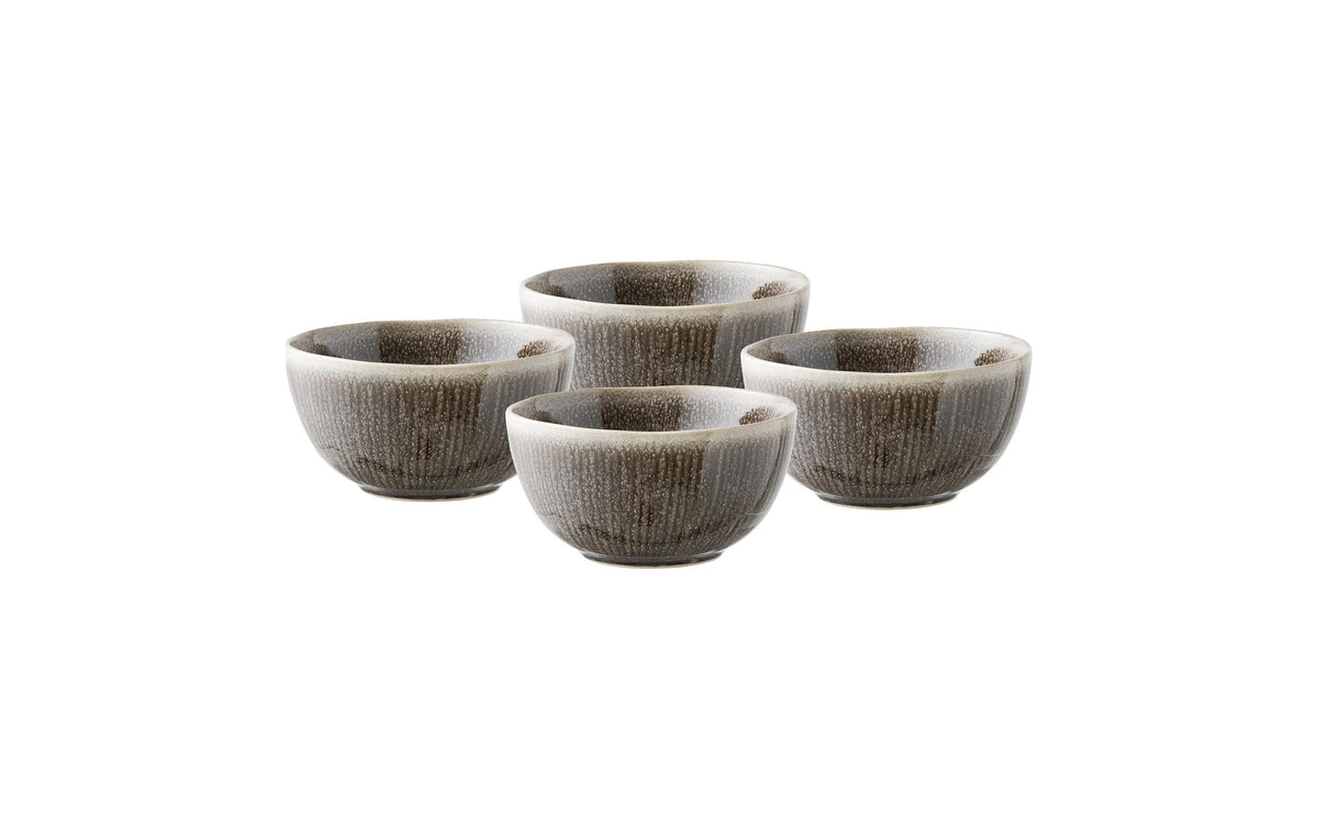 House Nordic Schale Viola – 4er Set, Ø 14,5 cm, H 7,5 cm, Keramik/Steinzeug, Grau