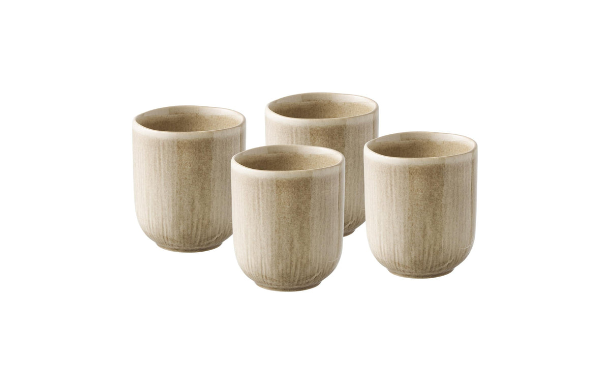 House Nordic Kaffeetasse Viola – 4er Set, 360 ml, Ø 8,0 cm, H 9,5 cm, Keramik/Steinzeug, Beige