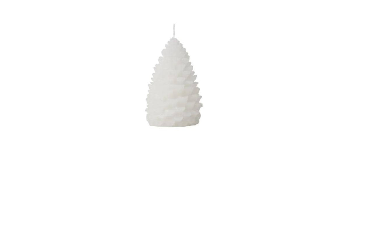 Broste Copenhagen Pine Figure Weihnachtskerze – Ø 7 × 10 cm – weiss
