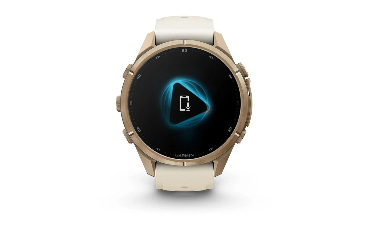 Garmin fēnix 9 Pro 43 mm GPS + Cellular – Titan Gold, Cremefarben, 100 m, für Android, iPhone