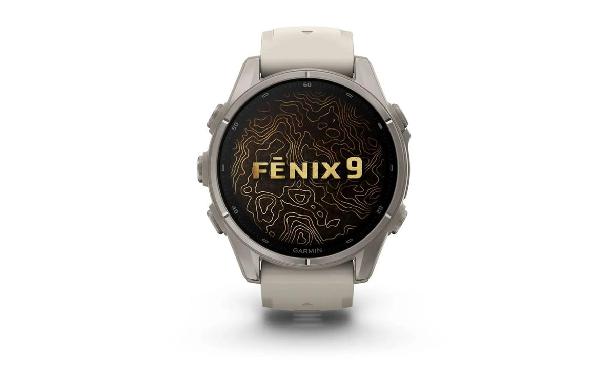 Garmin fēnix 9 43 mm GPS – Titan Grau, Sportarmband, Grau, 100 m, für iPhone