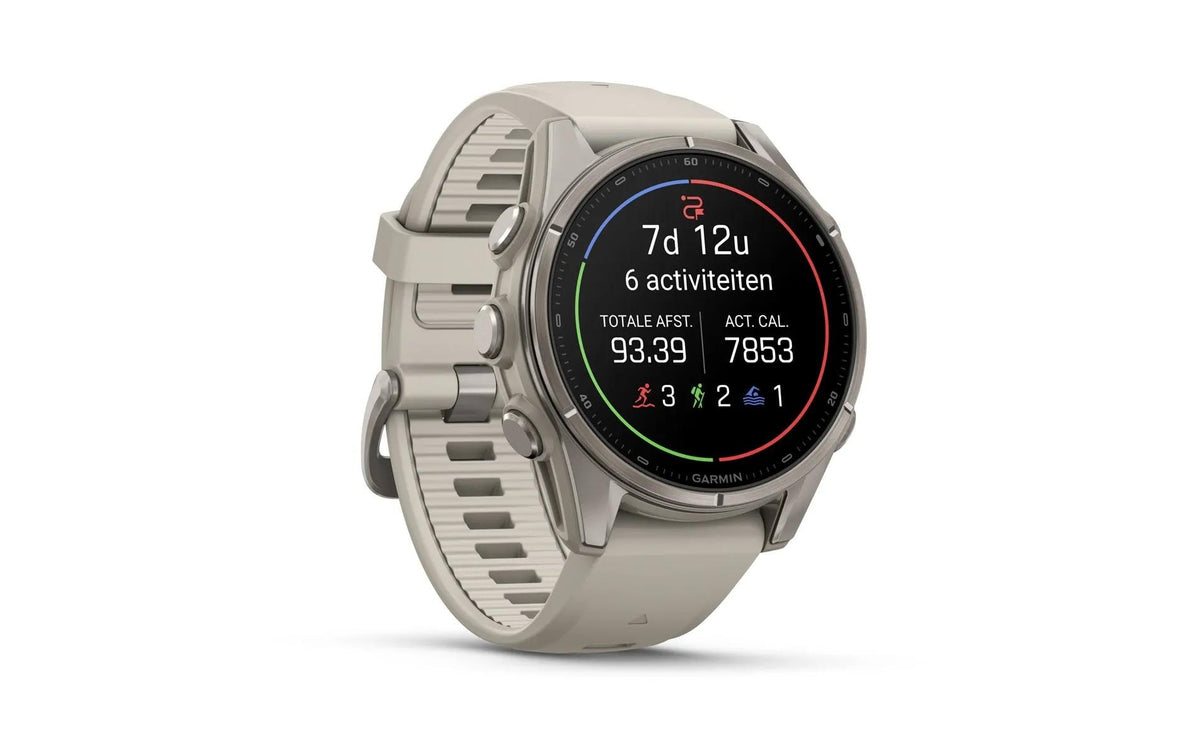 Garmin fēnix 9 43 mm GPS – Titan Grau, Sportarmband, Grau, 100 m, für iPhone