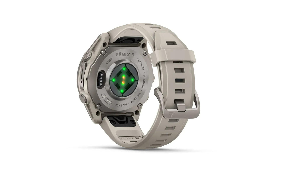 Garmin fēnix 9 43 mm GPS – Titan Grau, Sportarmband, Grau, 100 m, für iPhone