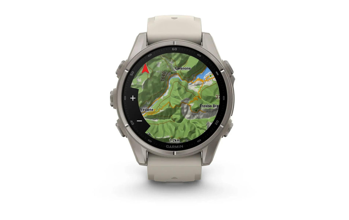 Garmin fēnix 9 43 mm GPS – Titan Grau, Sportarmband, Grau, 100 m, für iPhone