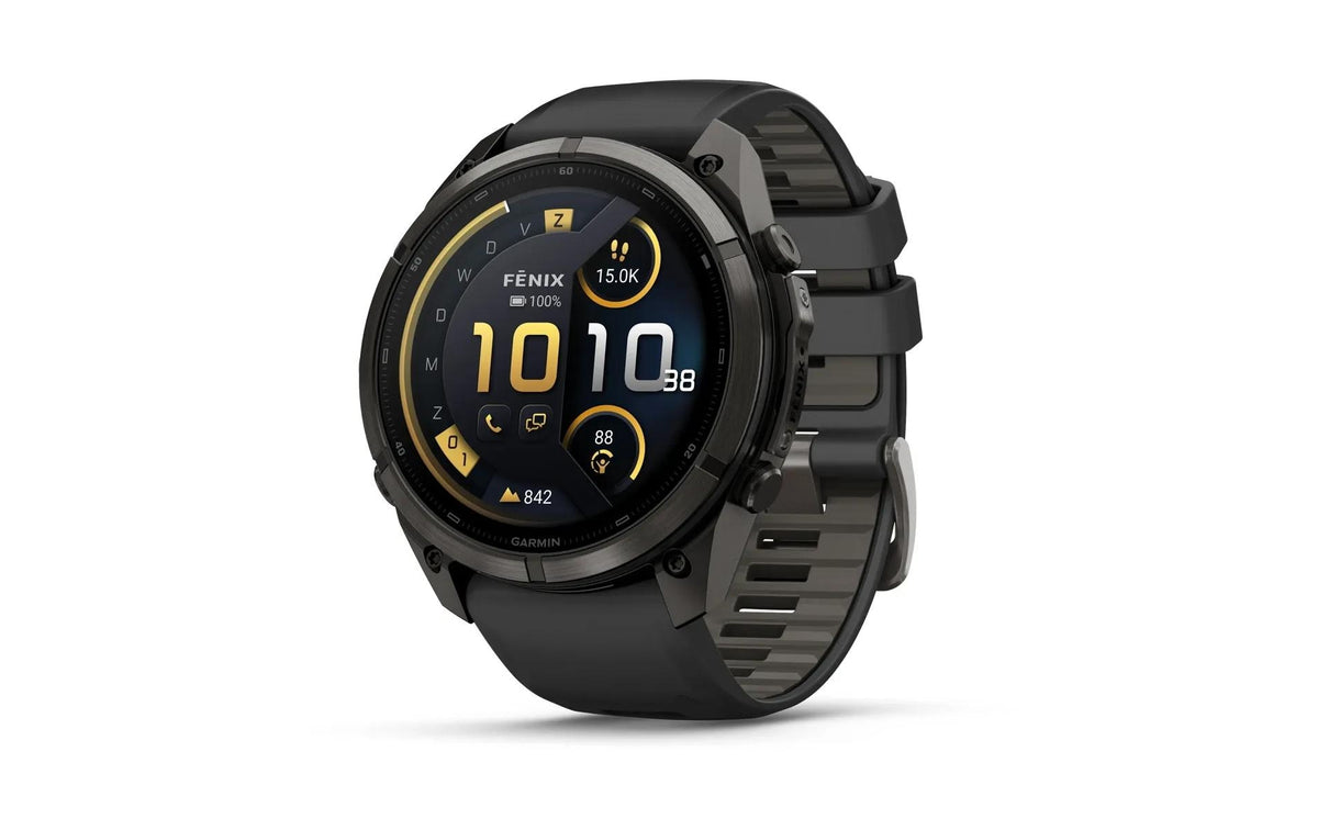 Garmin Fenix 9 Pro 51 mm GPS + Cellular – Titan, Silikonarmband Orange, 100 m, für Android, iOS