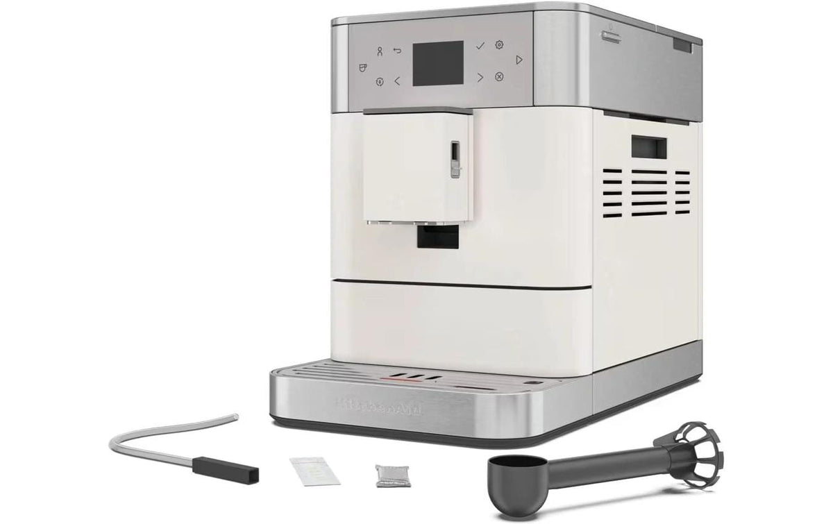 KitchenAid KF6 Kaffeevollautomat – 2,2 l, 250 g Bohnenbehälter, Milchaufschäumer, Porzellanweiss