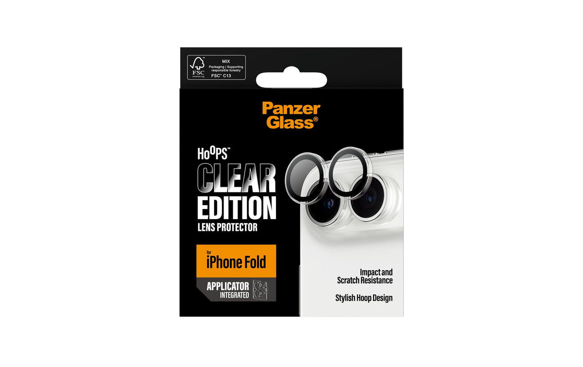 PanzerGlass Hoops – Kameraschutz – schlagfest, kratzresistent – für iPhone Duo – Transparent