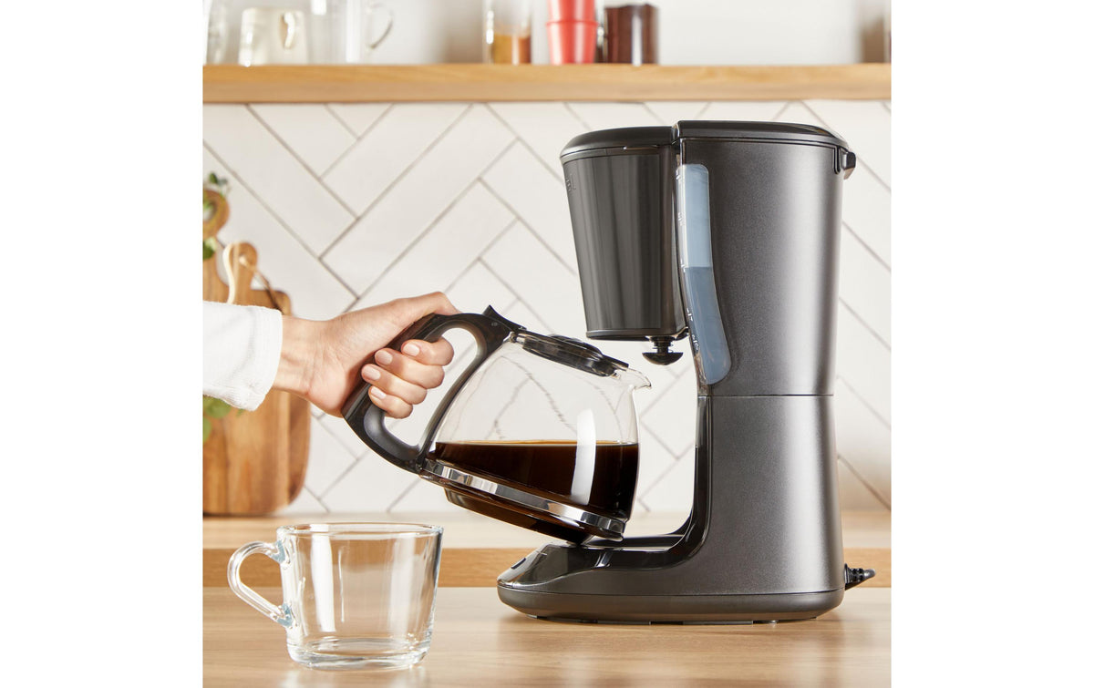 Tefal Subito Filterkaffeemaschine – 10 Tassen, 1,25 l, Permanentfilter, Schwarz
