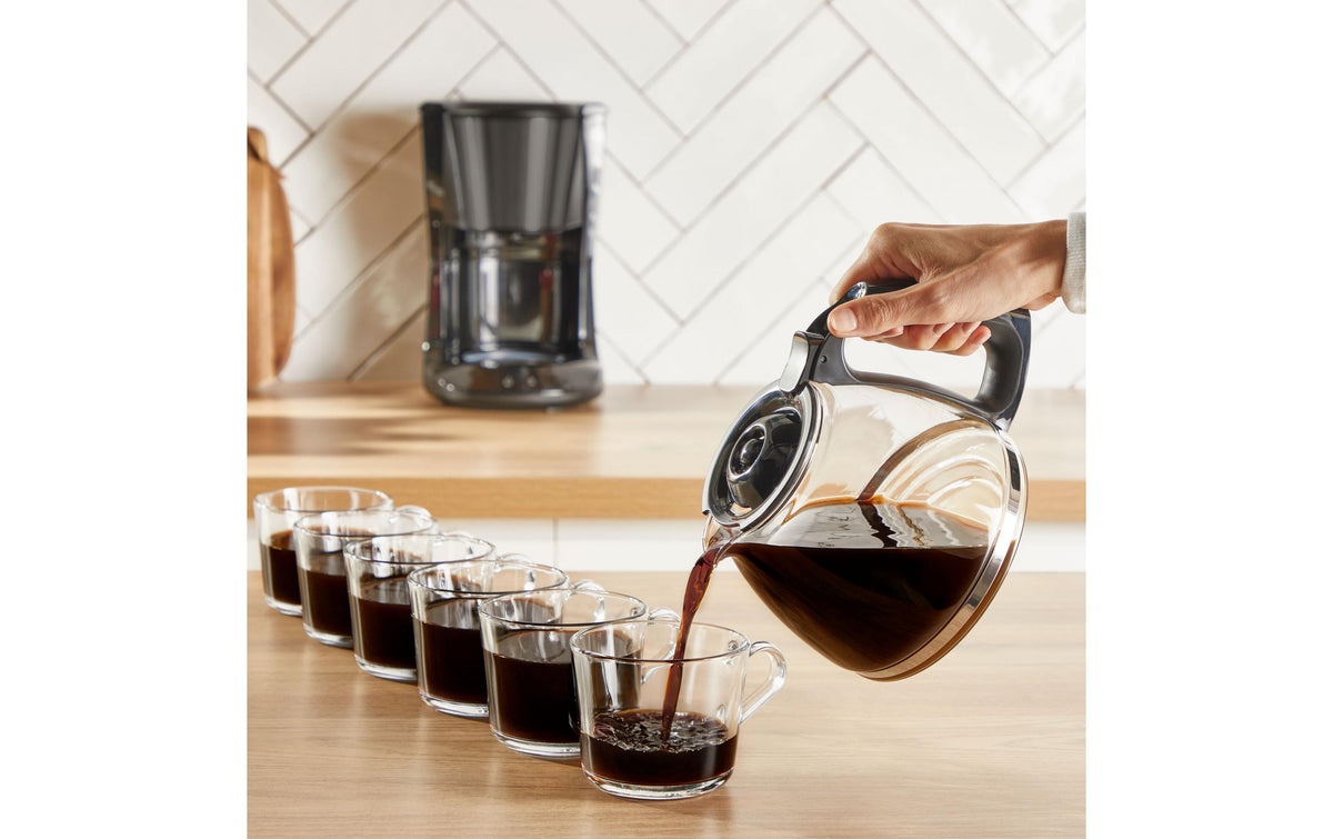 Tefal Subito Filterkaffeemaschine – 10 Tassen, 1,25 l, Permanentfilter, Schwarz