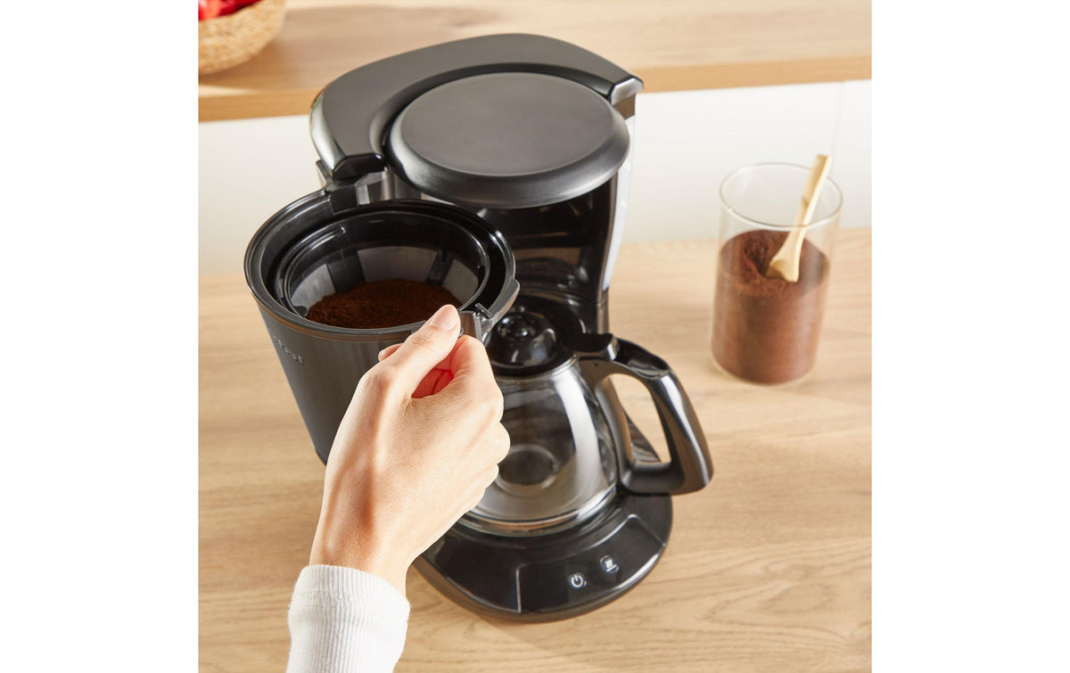 Tefal Subito Filterkaffeemaschine – 10 Tassen, 1,25 l, Permanentfilter, Schwarz