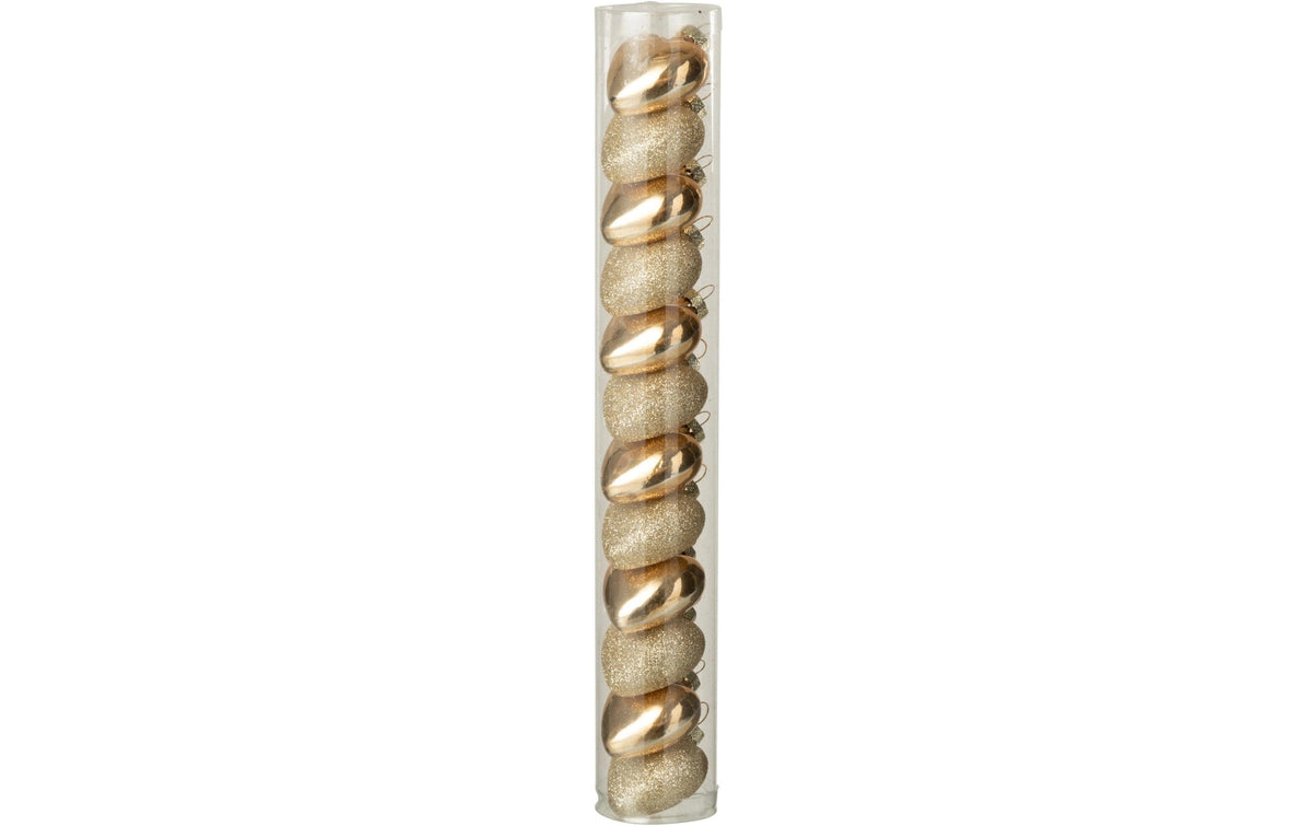 Jolipa Weihnachtsschmuck – 4 × 4 × 4 cm – Glas, Gold