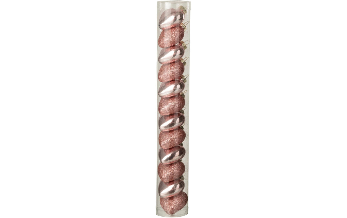 Jolipa Weihnachtsschmuck – Herz – 4 × 4 × 4 cm – Glas, Hellrosa