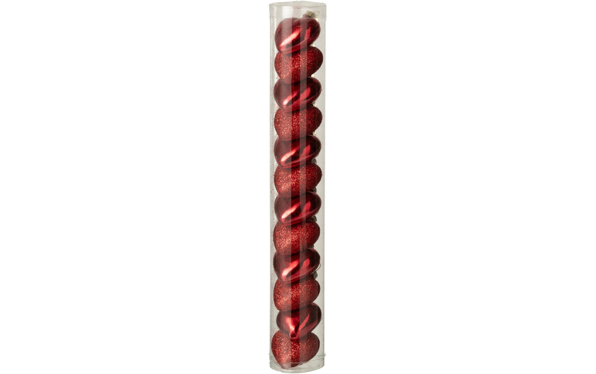 Jolipa Weihnachtsschmuck – 4 × 4 × 4 cm – Glas, Rot
