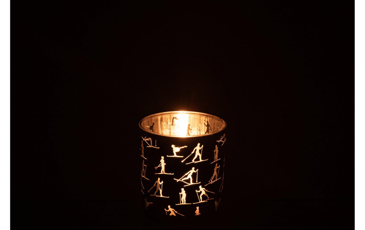 Jolipa Windlicht – Glas, mehrfarbig – Ø 7,5 × 8 cm