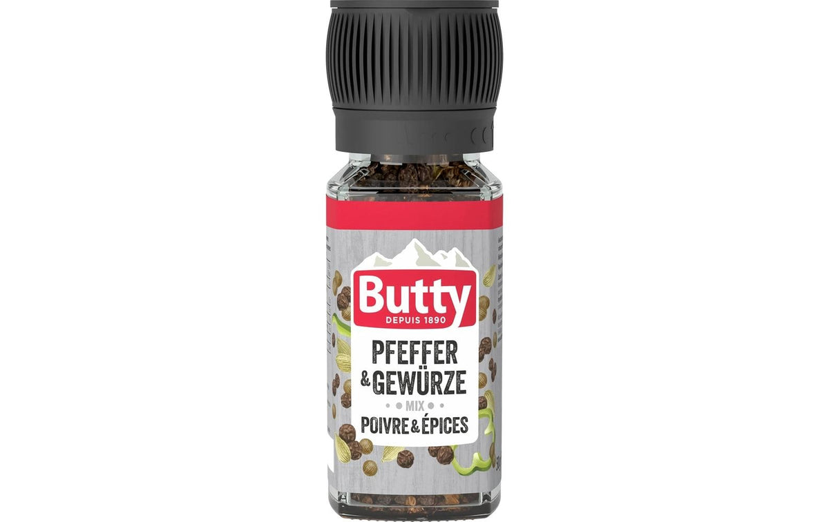 Butty Gewürzmischung Pfeffermix, Mühle – 50 g