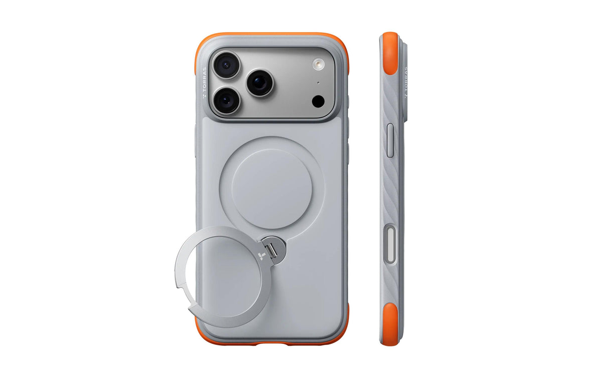Torras Ostand Q3 Rugged-Case – für Apple iPhone 18 Pro, mit Ständer, TPU, Weiss