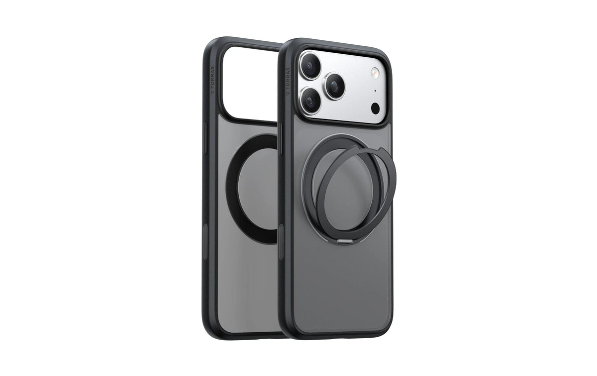 Torras Ostand O1 Guardian Rückcover – für Apple iPhone 18 Pro Max, Kunststoff, Schwarz