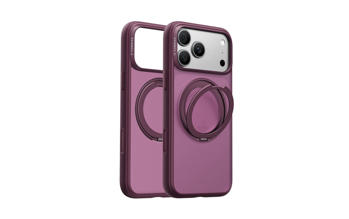 Torras Ostand O1 Guardian Rückcover – für Apple iPhone 18 Pro, Kunststoff, Purpur