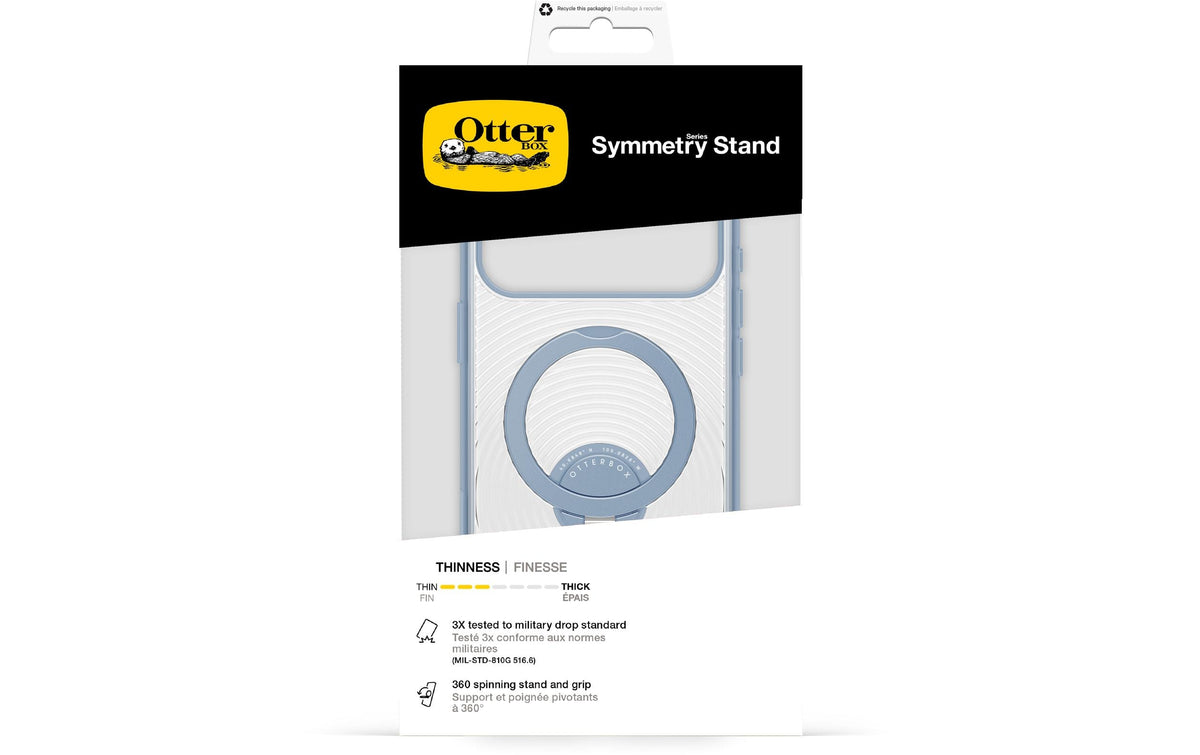 OtterBox Symmetry Stand Backcover – für Apple iPhone, MagSafe, transparent/blau
