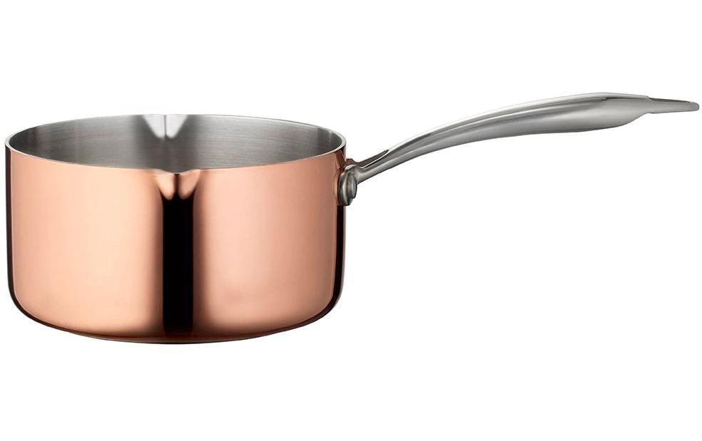 Blomsterberg Kochtopf – 1,5 l, Ø 16 cm, Edelstahl, für Induktion, Gas, Glaskeramik u. a., Kupfer