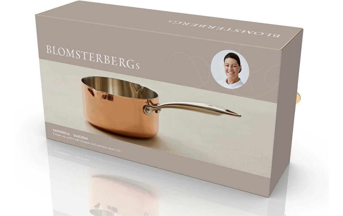 Blomsterberg Kochtopf – 1,5 l, Ø 16 cm, Edelstahl, für Induktion, Gas, Glaskeramik u. a., Kupfer