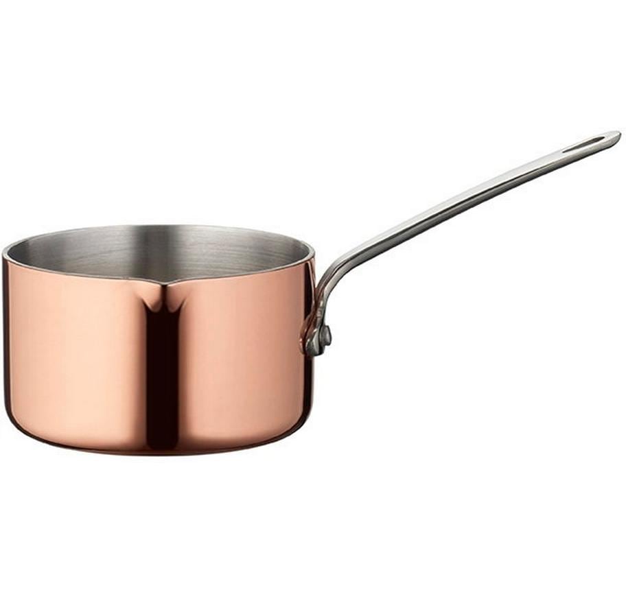 Blomsterberg Kochtopf – 0,4 l, Ø 10 cm, Edelstahl/Aluminium/Kupfer, für Elektro, Gas, Glaskeramik