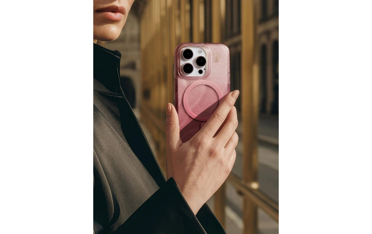 iDeal of Sweden Clear Case – Backcover – für Apple iPhone 17 Pro Max/18 Pro Max, Rose Blush, Glitzer