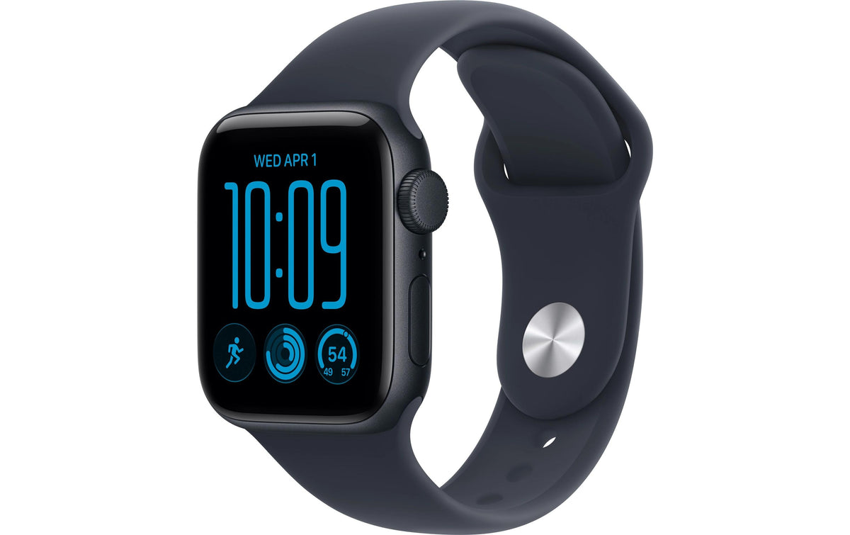 Apple Watch SE 3 40 mm GPS – Aluminium Mitternacht, Sportarmband, Navyblau, S/M