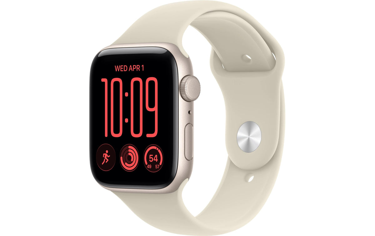 Apple Watch SE 3 44 mm GPS – Aluminium Polarstern, Sportarmband, Sand, M/L