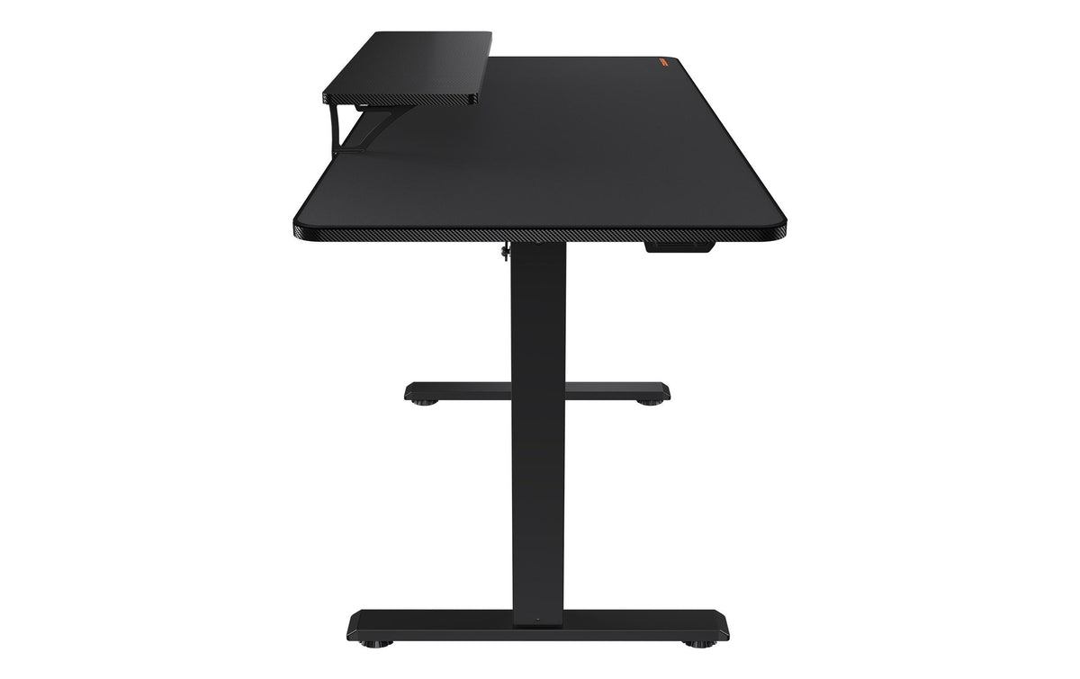 COUGAR Gaming COUGAR E-Star 140 – Höhenverstellbarer Tisch, 140 × 60 cm, elektrisch, 72–117 cm, 60 kg, schwarz, Kohlefaser/s