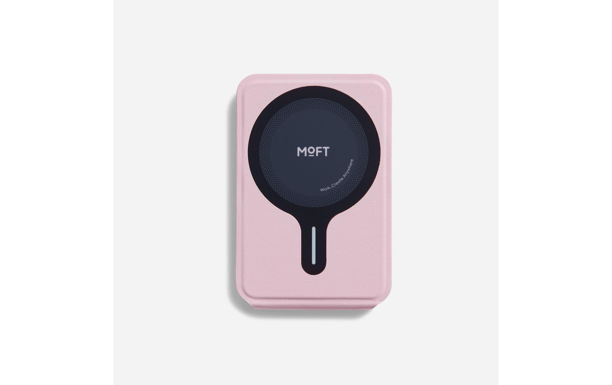 Moft Snap Stativ & Geldbörse MOVAS – Kartenhalter/Geldbörse – mit Klappständer – für MagSafe – Rosa