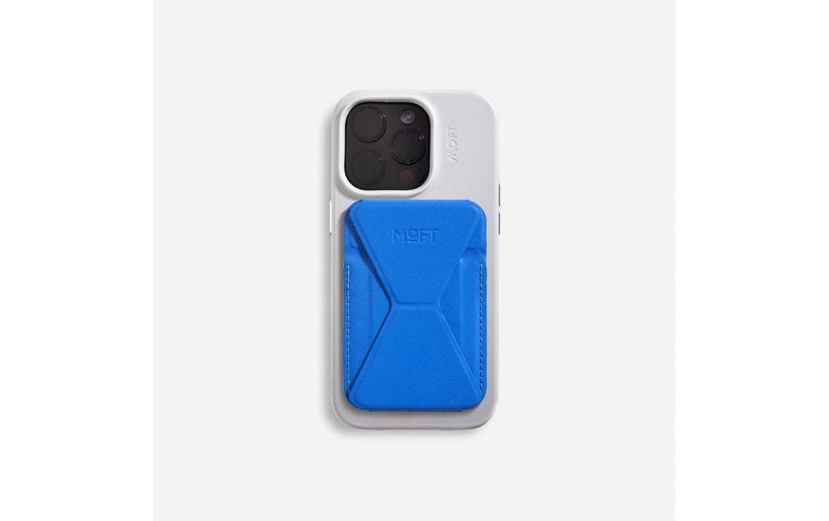 Moft Snap-on Kartenhalter/Wallet für iPhone 12/13/14-Serie, MagSafe-kompatible Hüllen – Saphirblau